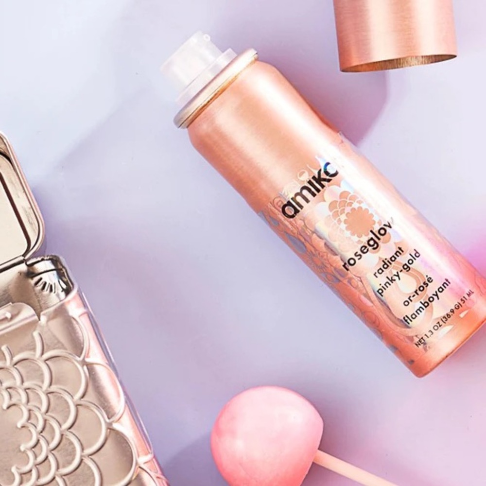Amika Roseglow Radiant Pinky-Gold Temporary Colour Spray (Brand New)